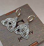 Срібний кулон та сережки Трикветр, фото 2