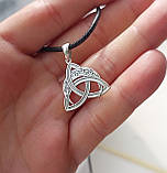 Срібний кулон та сережки Трикветр, фото 4