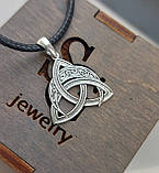 Срібний кулон та сережки Трикветр, фото 6