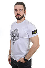 Футболка чоловіча Stone Island 25-25Y-09721 біла, фото 3
