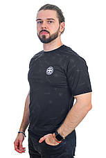 Футболка чоловіча Stone Island 25-ZZK500 чорна, фото 3