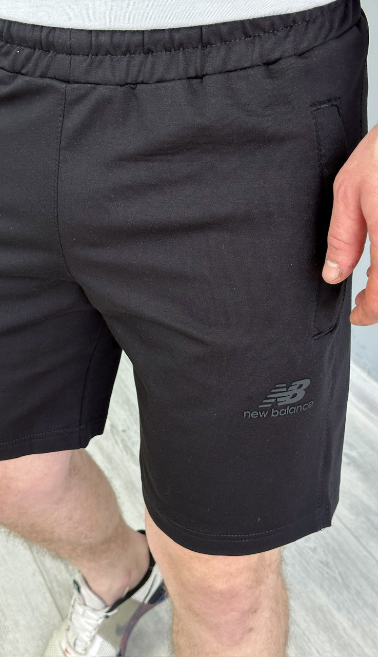 Чоловічі шорти New Balance чорні трикотажні шорти для чоловіків на літо