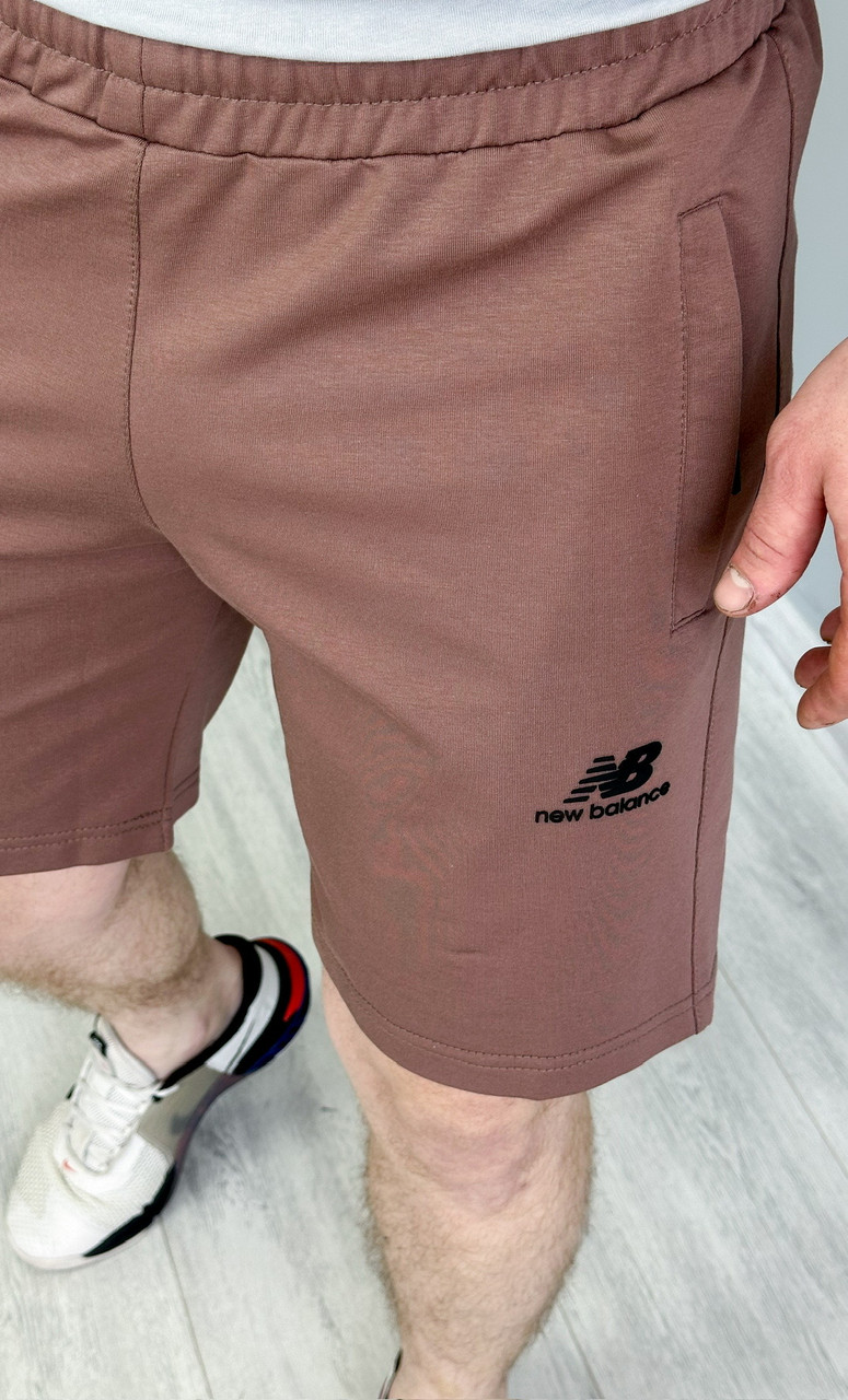 Чоловічі шорти New Balance коричневі трикотажні шорти для чоловіків на літо