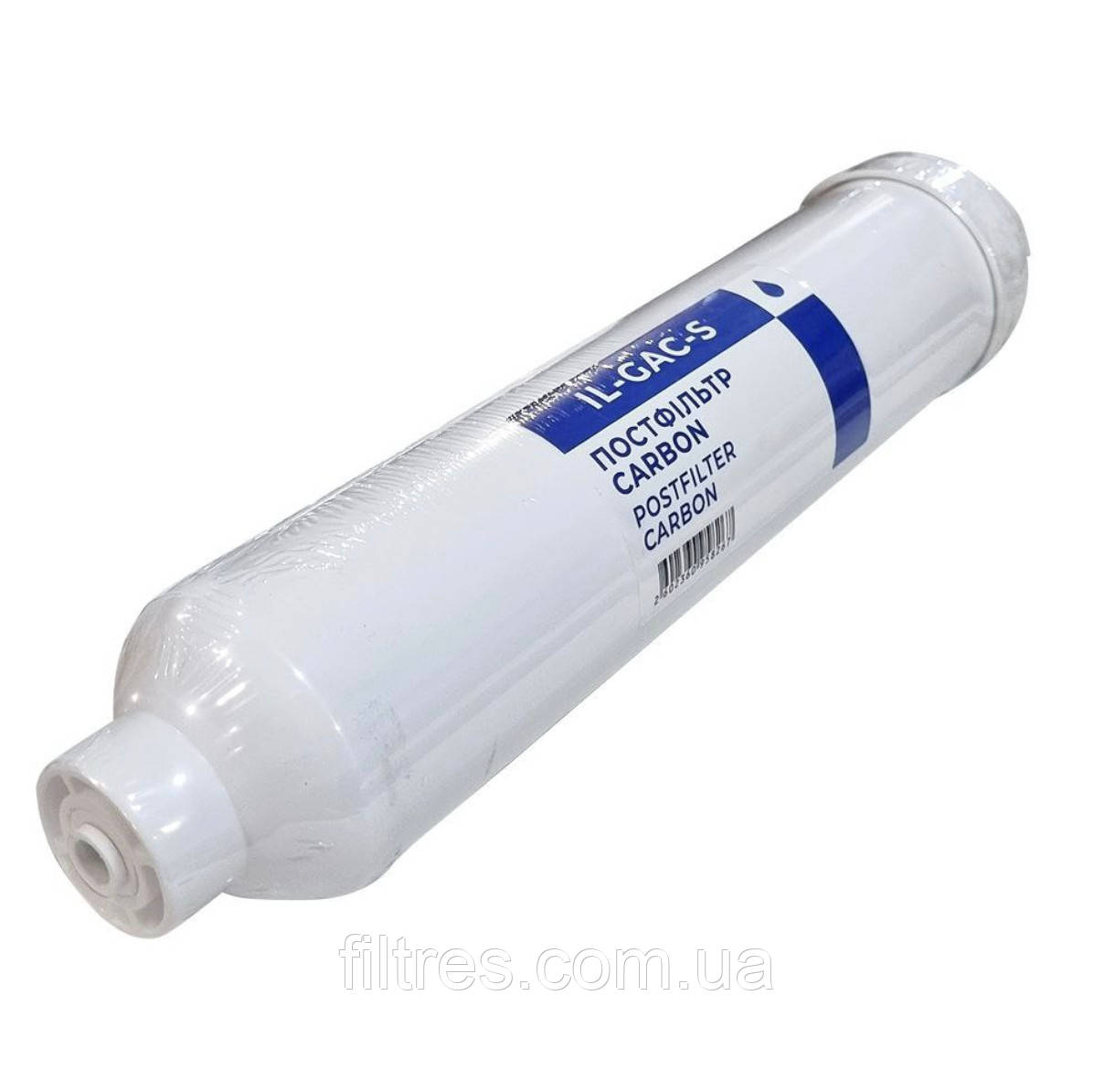 Вугільний постфільтр ITAL 2"х10" з впресованим фітингом (IL-GAC-S), фото 1