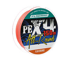 Шнур Flagman All-Round PE X-4 150 м 0.10 мм Fluo Orange 4.6 кг