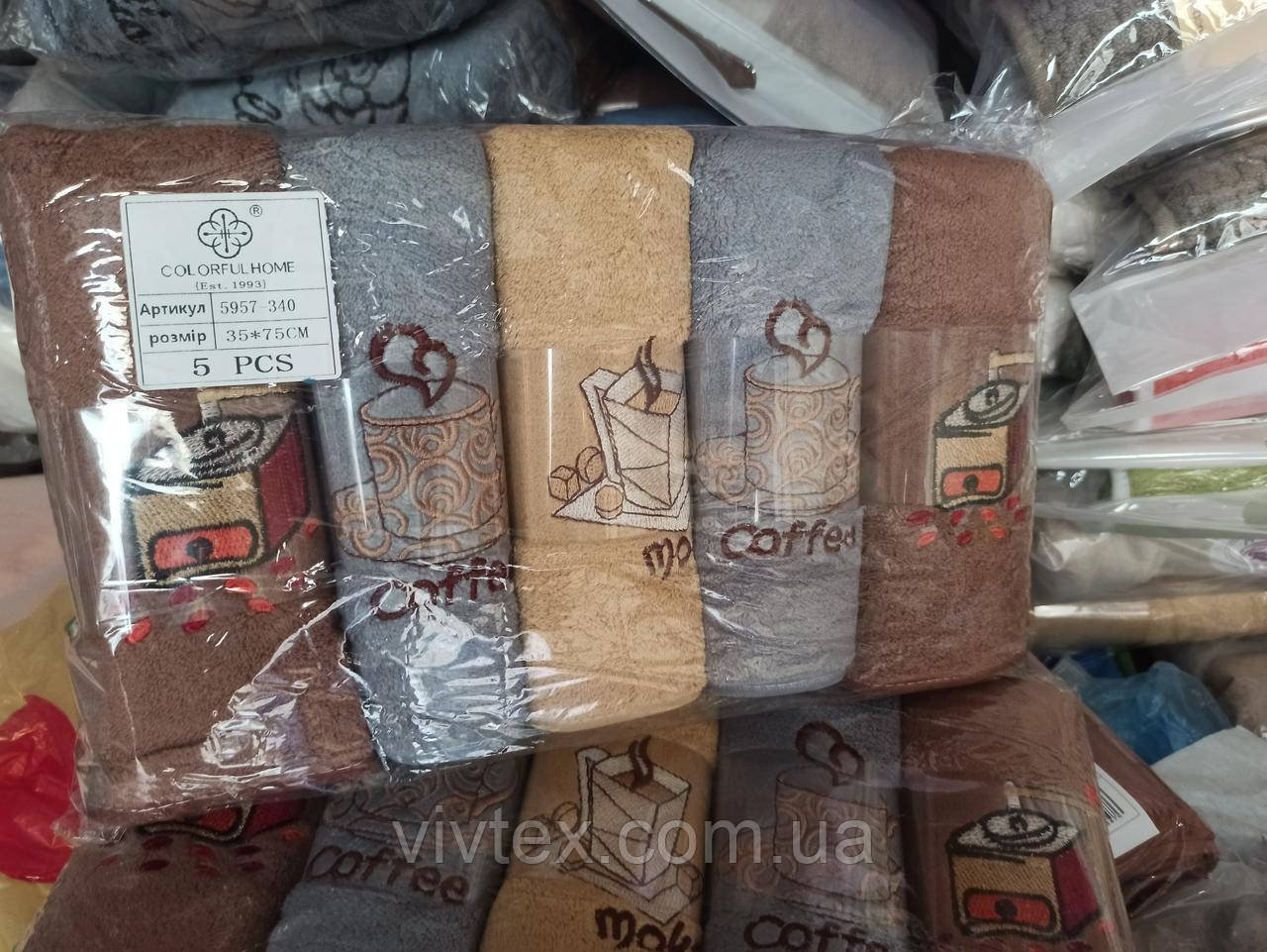 Рушники мікрофібра 35х70 паковання 5 шт., фото 1