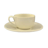 Чашка з блюдцем кавова білого кольору 80 мл