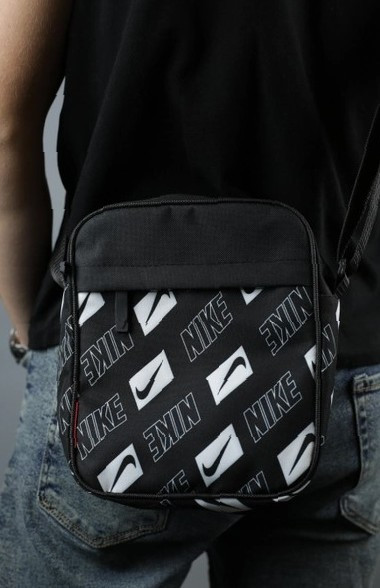 Тканинна барсетка для чоловіків - сумка через плече, чорна модель Nike