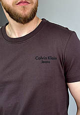 Футболка чоловіча Calvin Klein модна брендова футболка кельвін коричнева, фото 3