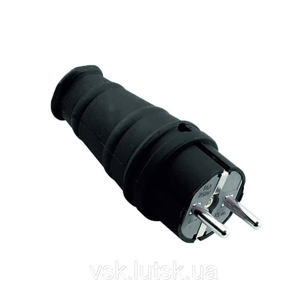 Вилка каучук  VIOLUX пряма 16А (300/30шт), фото 1