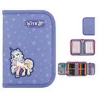 Пенал наповнений з олівцями 1 відділення 2 отвороти Kite Studio Pets LP25-622H