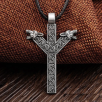 Кулон амулет Альгиз руна жизни рунический талисман с символикой викингов