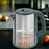 Електрочайник 2,5 л Hoffmans Electronics HM-2542 Електричний чайник для дому 2000W Сірий, фото 5