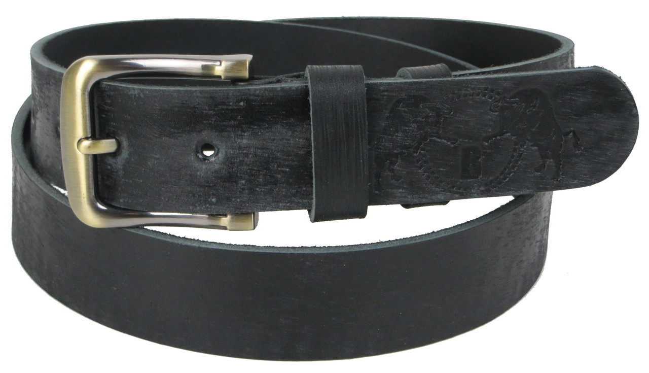Ремінь чоловічий шкіряний з ефектом потертості Skipper 1504-38 3,8 см Чорний