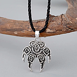 Кулон ведмежа лапа символ бога Велеса підвіска слов'янський оберіг з рунами, фото 2