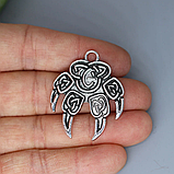 Кулон ведмежа лапа символ бога Велеса підвіска слов'янський оберіг з рунами, фото 3