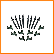 Комплект (кілочки 10 + кліпси 10 + дуги 5) для парника-теплиці, комплект для збирання парника з дуг, фото 5