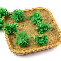 Цветы шифоновые зеленый 5,5см 1шт MHК006