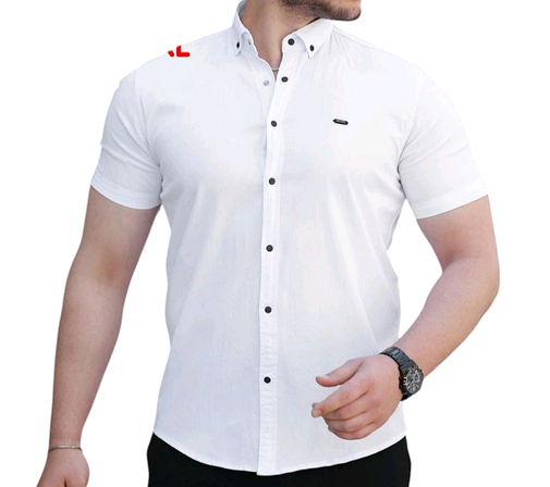 Стильна чоловіча теніска Red Stone vk-0005 однотонна стрейч Туреччина, ошатна чоловіча сорочка короткий рукав, фото 1