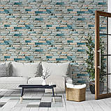 Самоклеючі шпалери 2800х500х1,5мм Бірюзова катеринославська цегла (D) SW-00001943, фото 6