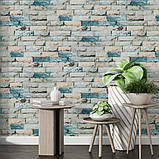 Самоклеючі шпалери 2800х500х1,5мм Бірюзова катеринославська цегла (D) SW-00001943, фото 7