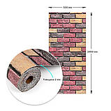 Самоклеючі шпалери 2800х500х1,5мм Червона екатериновлавська цегла (D) SW-00001944, фото 3