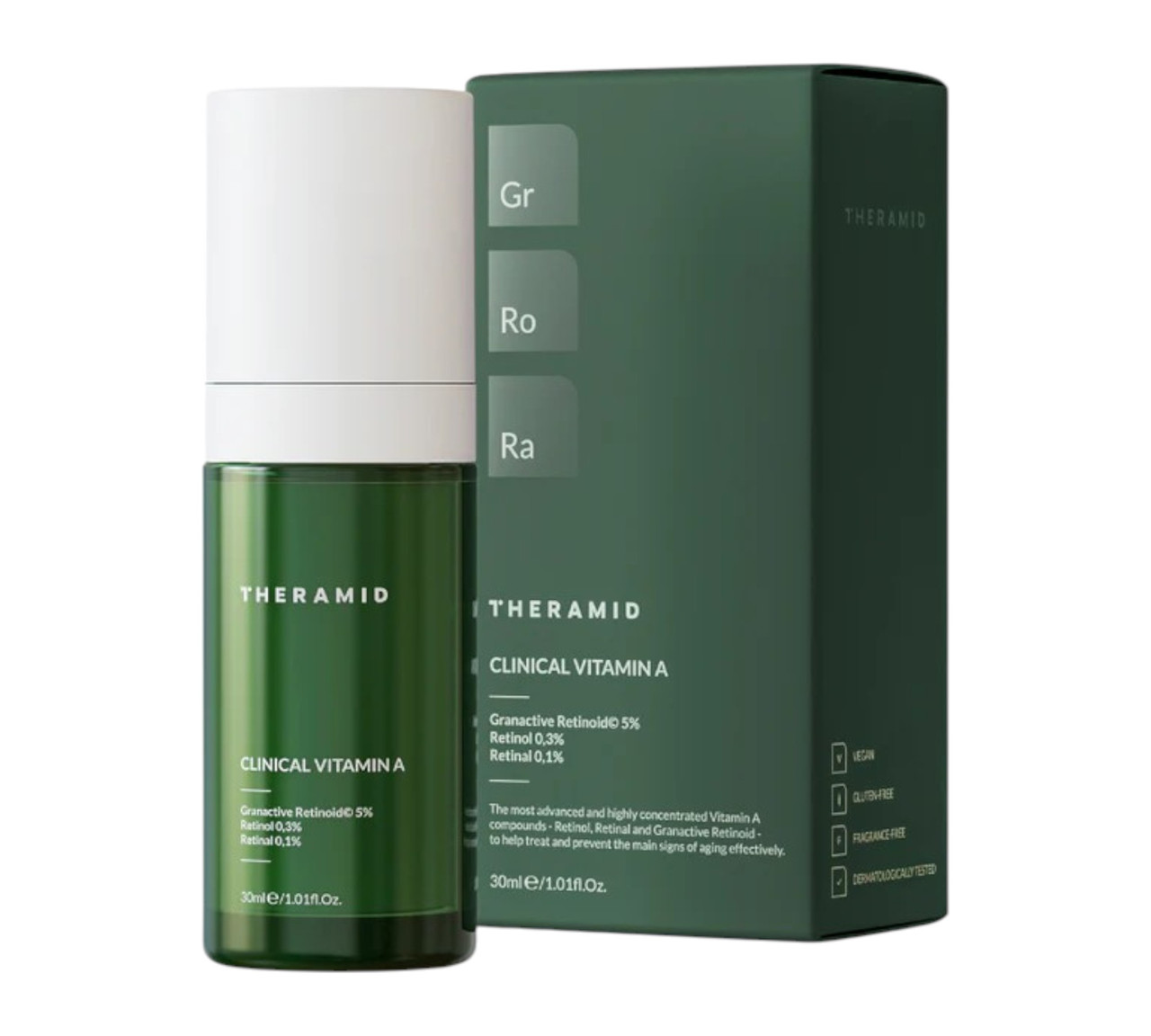 Theramid Clinical Vitamin A 30 ml - Активна антивікова крем-сироватка з висококонцентрованим вітаміном А, фото 1