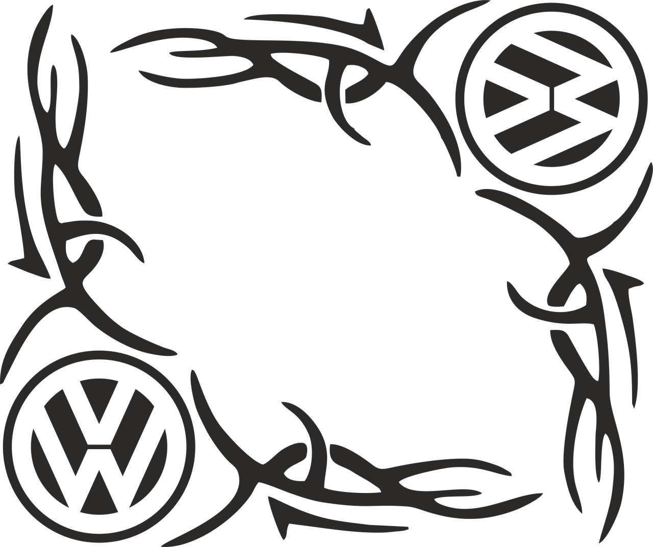 Наклейка вінілова  куток Volkswagen 40 х 40 см