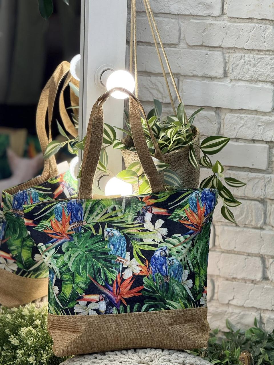 Літня жіноча шопер-сумка з підкладкою