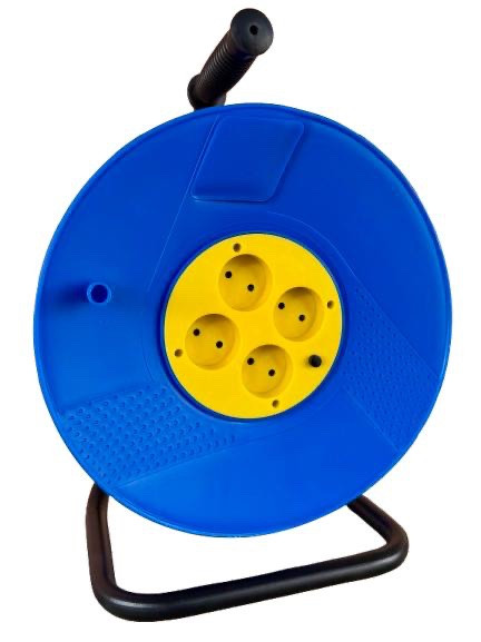 Катушка для проводу пуста без заземлення 110м+термозахист  16А SVT