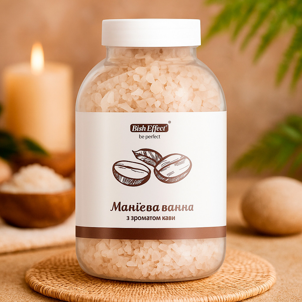 Бішофіт Полтавський магнієва ванна з ароматом кави 1000 г — розслаблення, догляд, відновлення шкіри