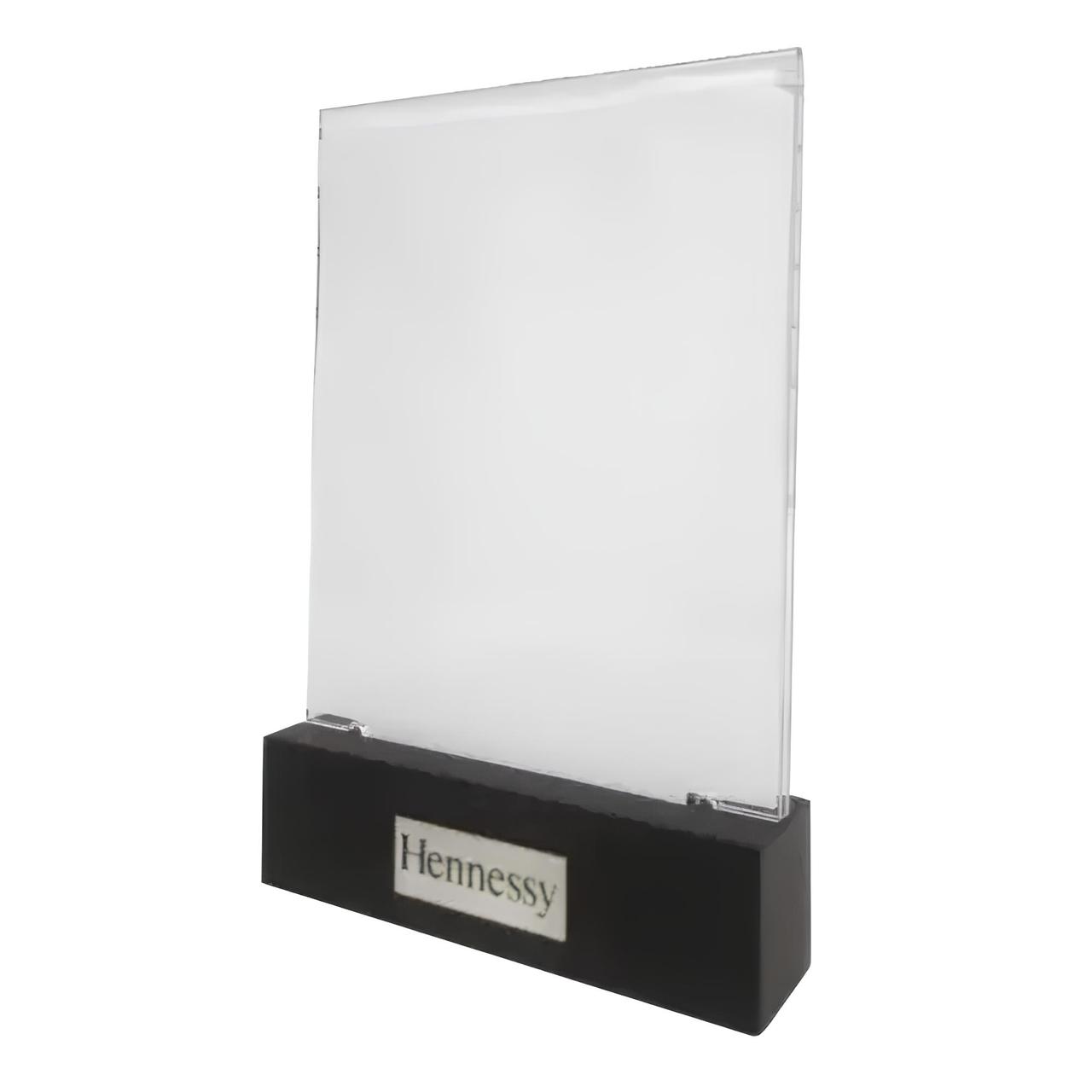 Брендовані підставки під меню Hennessy RESTEQ з акрилу та дерева формату А6 — якісні менюхолдери для кафе та ресторанів, фото 1