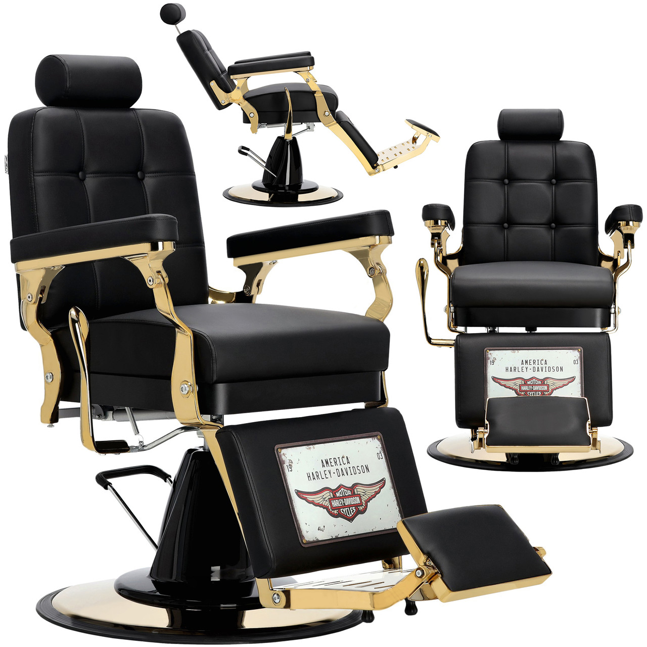 Гідравлічне перукарське крісло салону Barber King ENZO-9140G(ENZO-9185G) Kostas Barberking