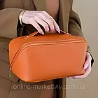 Дорожня косметичка-органайзер (23,5×13×13см), Коричневий / Жіноча косметичка / Косметичка з повним доступом, фото 8