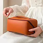 Дорожня косметичка-органайзер (23,5×13×13см), Коричневий / Жіноча косметичка / Косметичка з повним доступом, фото 6