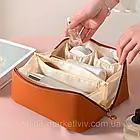 Дорожня косметичка-органайзер (23,5×13×13см), Коричневий / Жіноча косметичка / Косметичка з повним доступом, фото 3