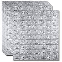 №17-3 Самоклеюча 3Д панель "Сіра цегла" 77×70 см товщина 3 мм