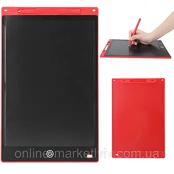 Дитяча дошка для малювання, LCD, 8,5", Dex, Червона / Дитяча малювальна планшетка