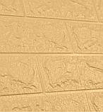 №9-3 Самоклеюча 3Д панель "Бежева цегла" 77×70 см товщина 3 мм, фото 6