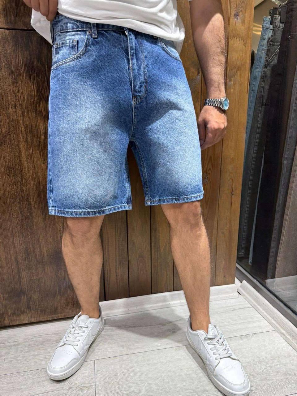 Чоловічі джинсові шорти John Lucca сині стильні шорти Мом