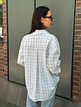 Жіноча базова сорочка в карту вільного фасону бавовняна (р. 42-46) 6131096, фото 2