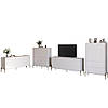Комплект меблів для вітальні LION Амарант 4 елементи з золотими металевими ніжками Бетон/Білий (LION-042351), фото 2