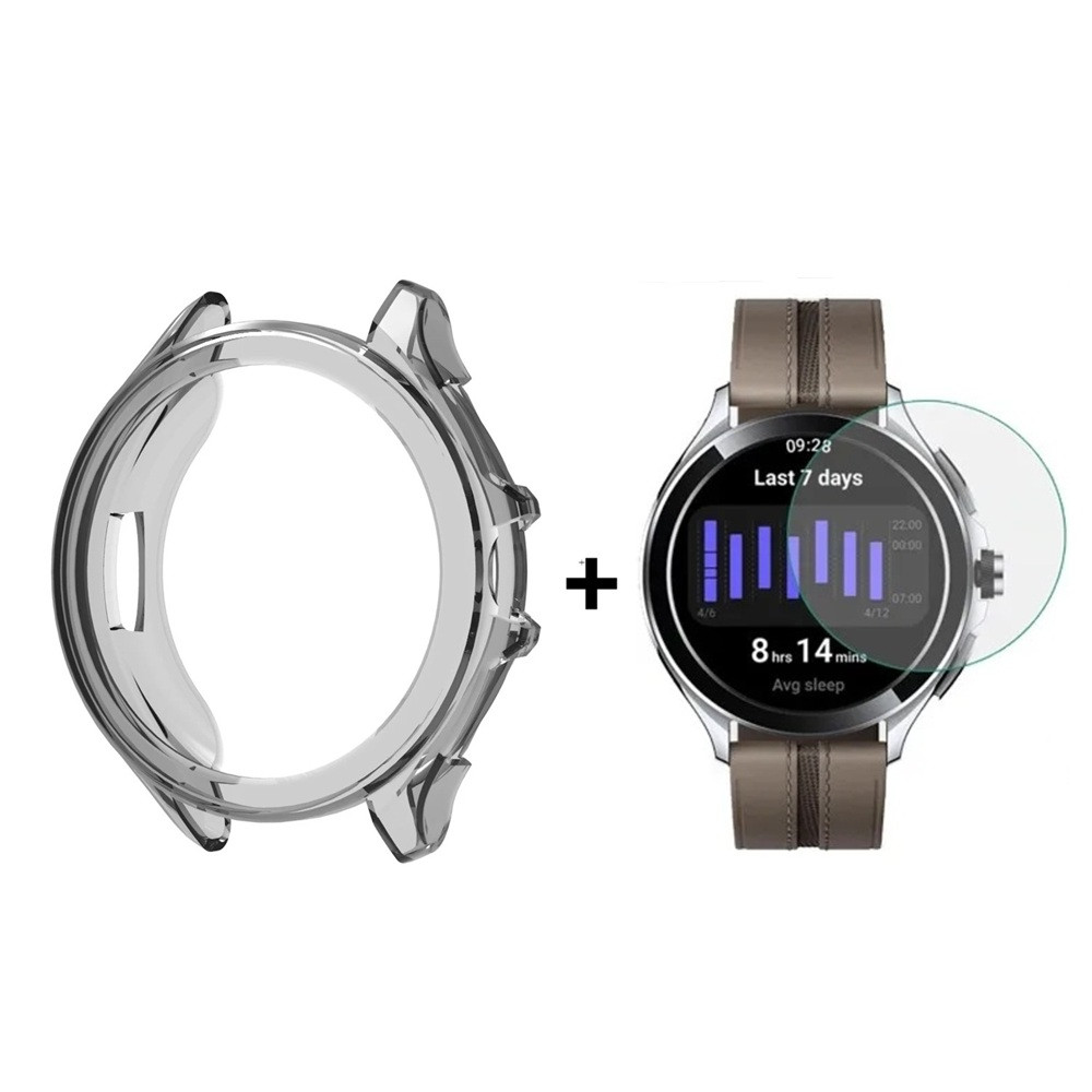Захисний чохол для смарт годинника Xiaomi Watch 2 Pro чорний + захисне скло, фото 1