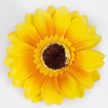 Штучний соняшник жовтий в упаковці 24 шт, діаметр 16 см, для декору