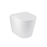 Унітаз підвісний безобідковий Kroner Armada WHI513636 RIMLESS з сидінням Slim Duroplast / Soft-close