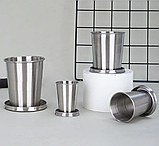 Стакан складний з нержавіючої сталі. Туристична чарка. 150 мл 250 мл 450 мл 450 мл, фото 5