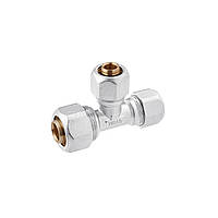 Трійник металопластиковий Karro 20x20x16 мм нікельований KR-0734