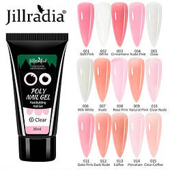 Полігель 30мол. jillradia для нарощування та зміцнення нігтів