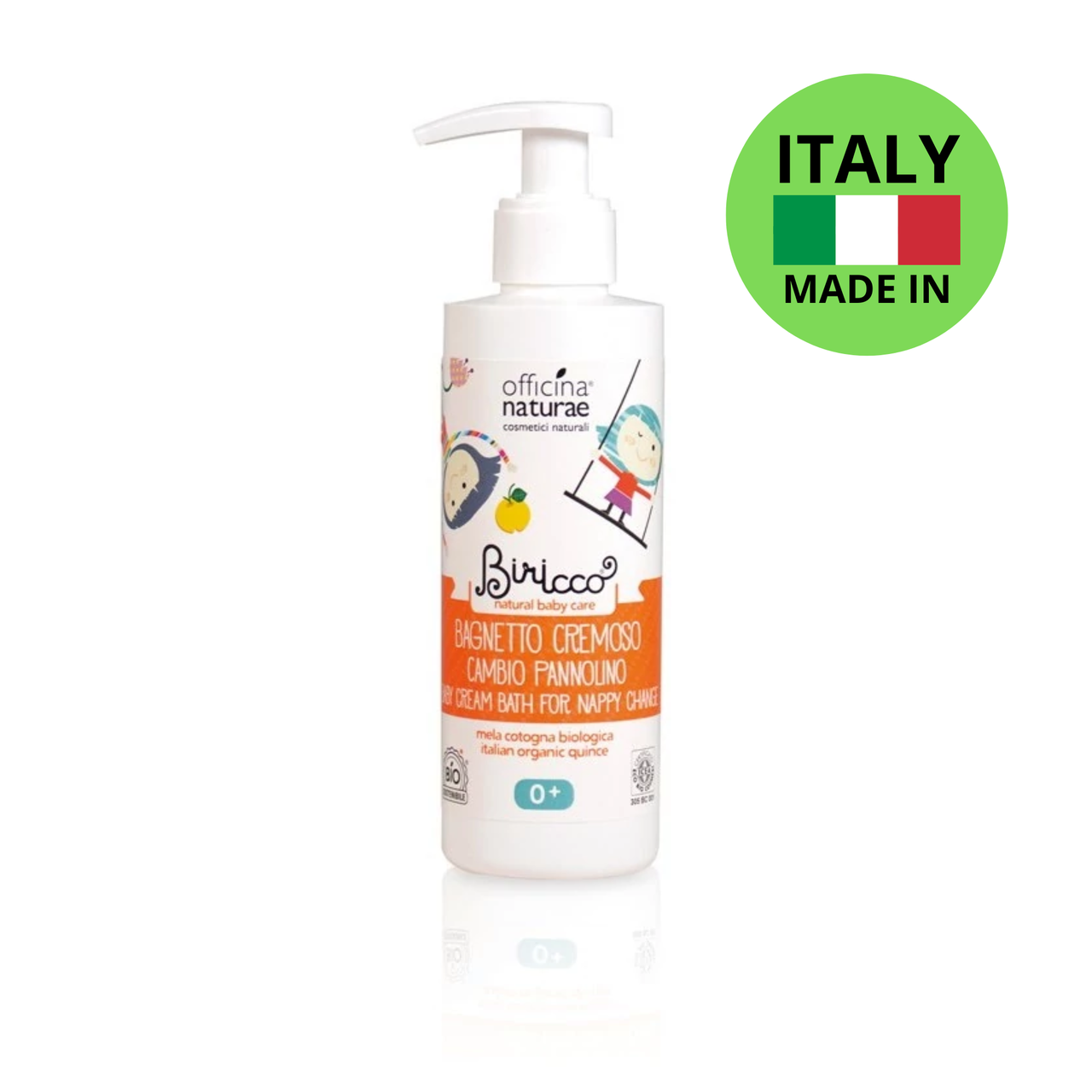 Дитяча очисна крем-піна для купання та зміни підгузків 0+ Officina Naturae 200 мл