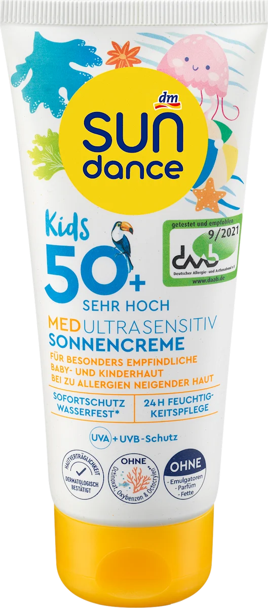 Дитячий сонцезахисний крем SUNDANCE Kids MED ultra sensitiv SPF 50, 100 мл, фото 1
